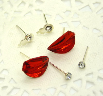 欧洲流行饰品 可爱水滴三件套耳饰