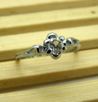 韩版砖石镀金光色面金戒指 保色金戒指