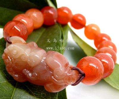 玛瑙貔貅手链男女士情侣款 水晶饰品 本命年招财香味手链C1-1-2