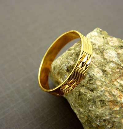 久不掉色镀黄金戒指 情侣款满天星戒指金戒指 男女士黄金戒指-2