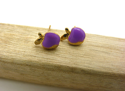 韩国小饰品合金简约复古耳钉 小苹果耳环时尚猫头耳饰品 女士潮流耳钉C6-2-3