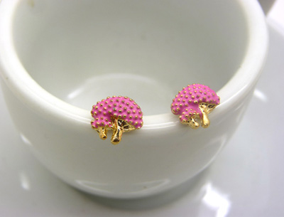 韩国小饰品合金简约复古耳钉 小苹果耳环时尚猫头耳饰品 女士潮流耳钉C6-2-3