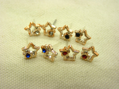 韩潮风格太阳锆石耳钉淑女耳饰 韩版个性合金宝石耳环饰品 合金耳钉C6-2-3