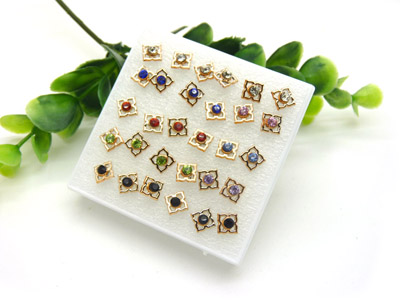 耳钉时尚韩版镶钻耳洞潮流耳钉女 韩国个性潮流耳饰品 合金耳钉C6-2-3