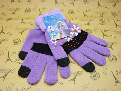 韩版时尚冬季手套 男女秋冬保暖 针织手套 -触摸屏手套8号