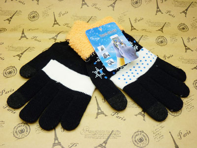 韩版时尚冬季手套 男女秋冬保暖 针织手套 -触摸屏手套8号