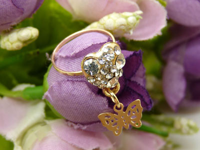 女款式指环 金色戒指 复古风女士宝石戒指 百搭款指环