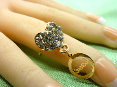 女款式指环 金色戒指 复古风女士宝石戒指 百搭款指环