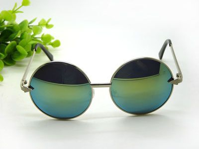 复古圆形潮太阳镜彩膜男女士反光圆脸复古墨镜大框蛤蟆镜驾驶眼镜-8269-38号