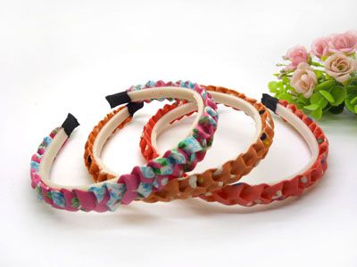 韩国进口正品发箍麻花编织拉花布质彩带发卡发饰压发卡C4-1-3