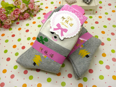 自产自销正版阿伊诺彩棉精品卡通纯棉袜中筒春秋冬季潮款八B33-4-3