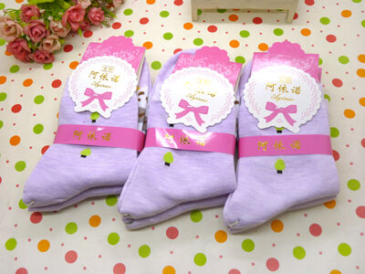 自产自销正版阿伊诺彩棉精品卡通纯棉袜中筒春秋冬季潮款八B33-4-3