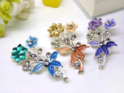 女花瓣水晶高档花朵胸花 韩版时尚个性胸针 精品水钻配饰 -18号B2-1-5-6