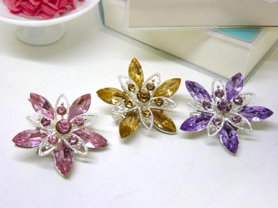 日韩女胸针胸花清新甜美闪亮晶莹水晶琉璃合金优雅正式派对  -17号B2-1-5-6