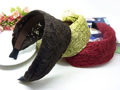 日韩国发饰宽边发箍短发发卡子韩版发带黑色蕾丝头箍淑女气质头饰 b8-4-4