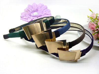 韩国官网头饰正品 现货代购 蝴蝶结金色圆盘发箍/发卡/头箍b8-4-4