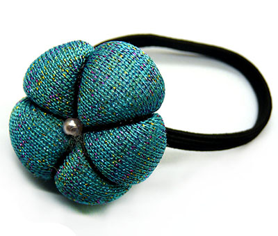 手工布艺金丝包花发圈 发绳皮筋 可爱头花热卖批发货源B6-4-3