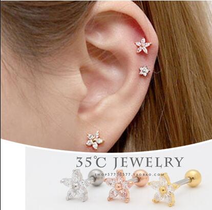 金色韩版气质耳环耳钉女款耳坠日韩国气质百搭锆石耳扣钛钢时尚耳饰品C4-1-1