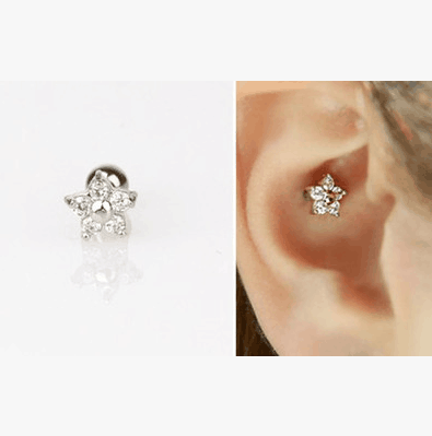 银色韩版气质耳环耳钉女款耳坠日韩国气质百搭锆石耳扣钛钢时尚耳饰品C4-1-1
