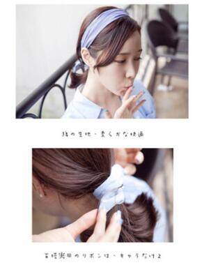 韩国发带 女士兔耳朵发带 韩版牛仔布艺发带 韩版可造型发箍头箍六C4-2-2