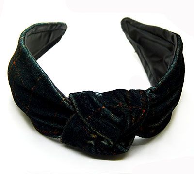 韩国新款高档发饰复古绒布条纹撞色打结拧结蝴蝶结宽边发箍头箍B9-4-2