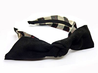 新款经典纯色宽边蝴蝶结发箍 甜美范手工布艺宽边鹿皮绒头箍(B4-4-1)