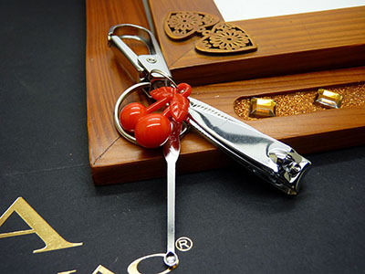 指甲刀钥匙扣金属钥匙环挂件带耳勺多用途六A8-3-2