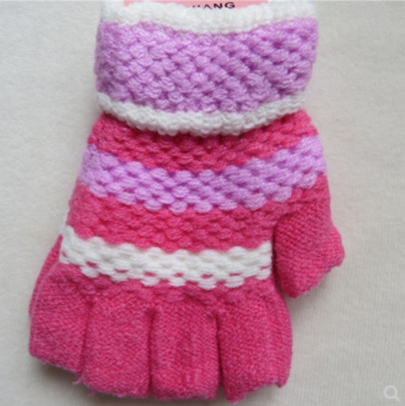 成人秋冬户外休闲运动保暖韩版针织毛线学生写字半截露指男女手套06号