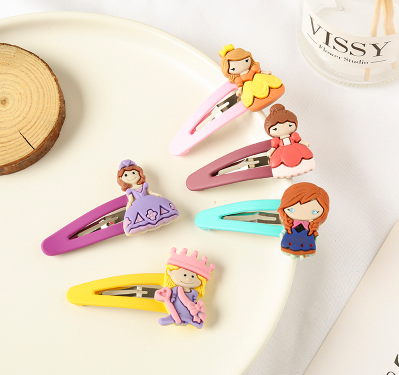 雅风撞色软陶花朵发夹韩国超可爱少女糖果色bb夹刘海夹边夹C5-1-6