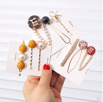 原价2.55秒杀3件套发夹韩国ins少女卡子泫雅边夹一字夹刘海网红发卡夹子头饰女C3-1-4C5-2-3