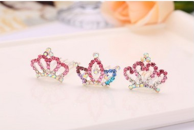 可爱公主水晶水钻皇冠王冠发梳插梳饰品韩版C3-2-1