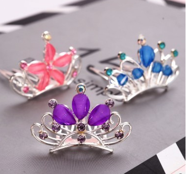 可爱公主水晶水钻皇冠王冠发梳插梳饰品韩版C3-2-1