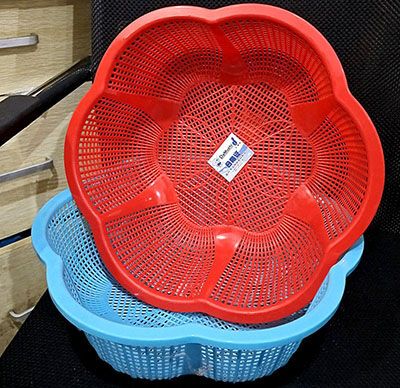 217六角加厚圆形篮大号洗菜篮子厨房沥水你塑料筛子器盆-八B28-2-1