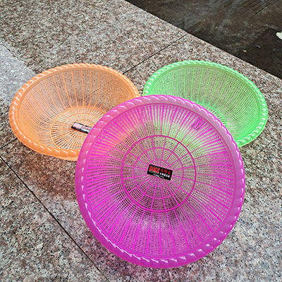 34透明波浪塑料沥水篮果蔬漏淘菜筛子洗菜篮滴水筐200/件六B31-2-1