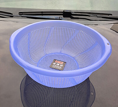 26透明双耳米蓝篮子洗菜厨房圆形塑料淘米器淘米篮洗菜洗菜盆八B29-2-1