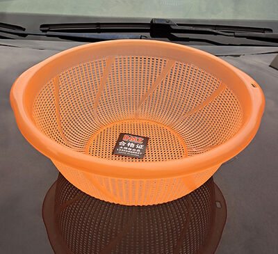 26透明双耳米蓝篮子洗菜厨房圆形塑料淘米器淘米篮洗菜洗菜盆八B29-2-1