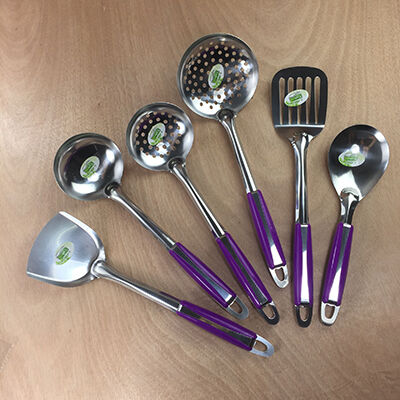 不锈钢厨房烹饪厨具---单线彩柄铲八B33-1-1