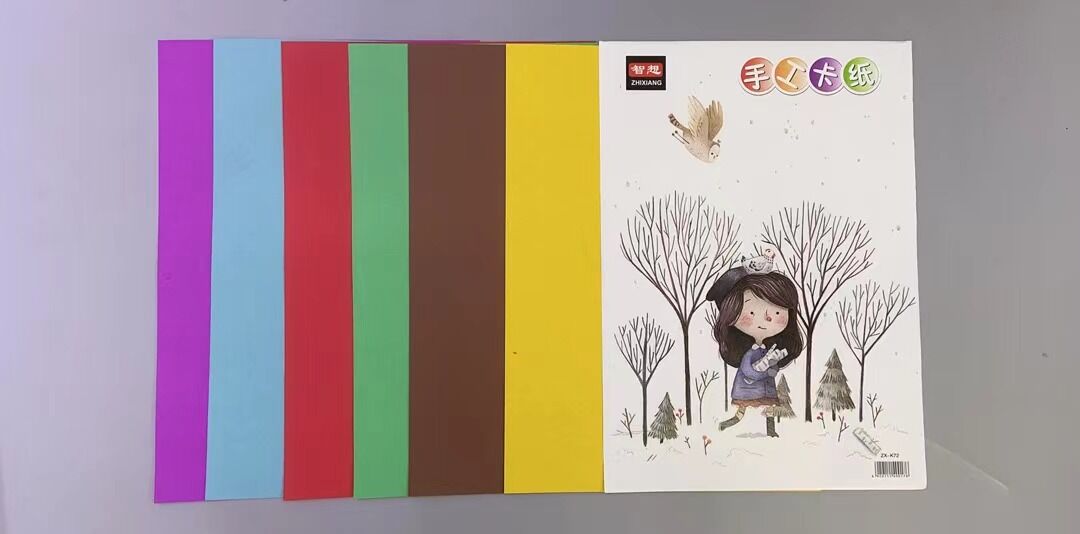 K72彩色硬卡纸36*25cm手工纸7张/本加厚折纸幼儿园双面彩色纸E5-4-2