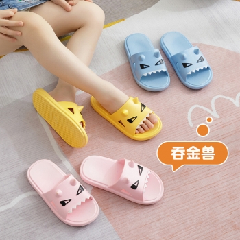 PVC一体成型儿童拖鞋夏季新款卡通婴儿小怪兽拖鞋室内外浴室凉拖C0C2-1-2