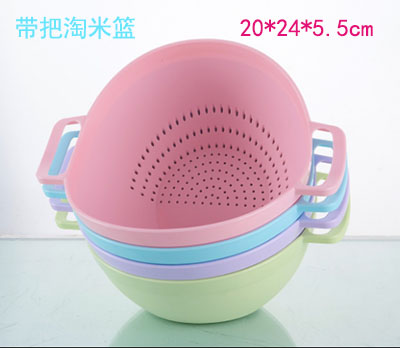 沥水篮厨房洗菜篮双耳加厚淘米筛塑料果盘果篮200/件B37-4-1