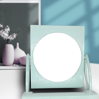 818 高清旋转化妆双面镜子 台式多彩梳妆镜 便携大号方形公主镜八A2-5-2