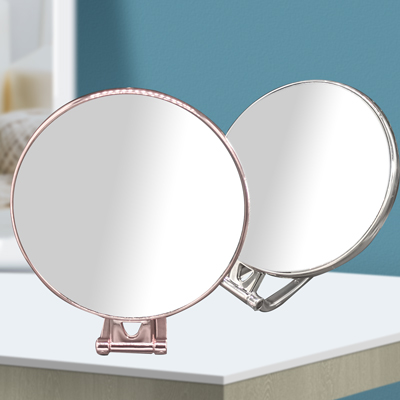 101 玫瑰金 圆形便携式可折叠双面镜 公主镜子高清旋转化妆双面镜子 八A8-1-3