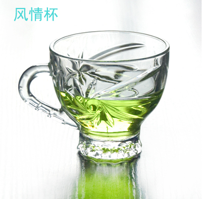 （3103）风情茶杯创意精致小把杯纹精白...