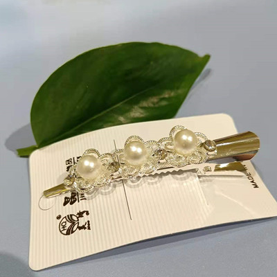 原件2.65元仿珍珠发夹 甜美超仙气一字夹简约气质复古珍珠鸭嘴夹香蕉夹C3-3-2