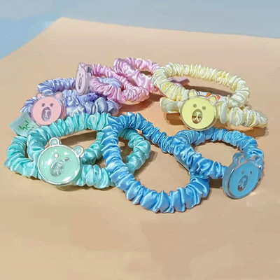 一卡2根装简约发饰甜美不伤发高丝透明小熊布艺新款发圈----24号六c2-3-2