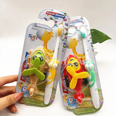 (288支/箱)1657  儿童爆款 宝宝甜心超细软毛牙刷内赠精美玩具飞机六B18-3-2