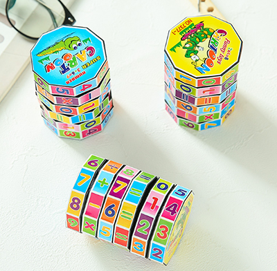 益智玩具圆柱型塑料魔方儿童数字魔方学习文具圆柱魔方六B4-2-2