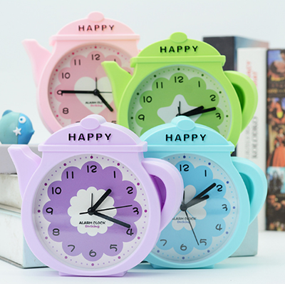 QR1812韩版可爱创意彩色水壶摆台挂墙闹钟钟表B25-2-3