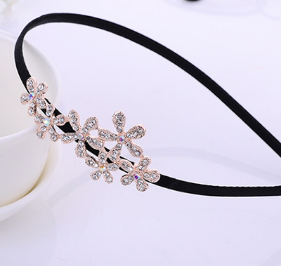 原价4.5元韩版钢卡合金水钻蝴蝶结发箍发卡饰品女士珍珠头箍（混款）C5-2-4