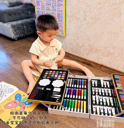 新款TOM汤姆猫画笔145件套装儿童水彩笔马克笔美术用品儿童B35-1-2